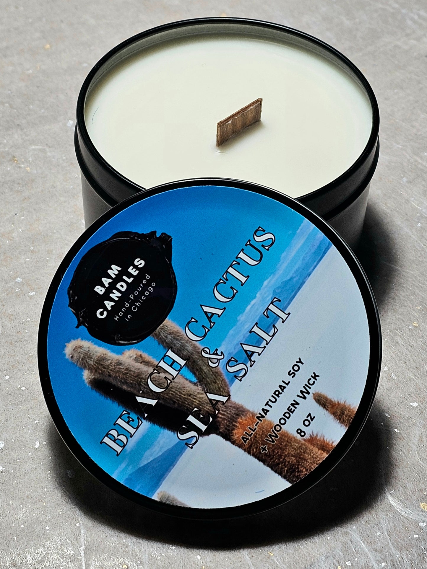 "BEACH CACTUS & SEA SALT"- *BAM* SOY CANDLE
