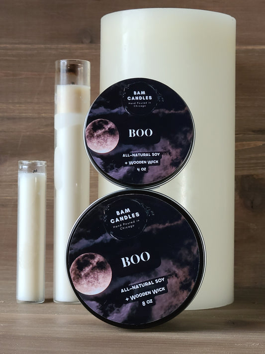 "BOO" *BAM* Halloween Candle